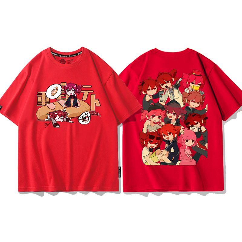 2026 New Anime Kasane Teto Cosplay Printed Short Sleeves TShirt Casual Tee Fashion Shirts Versatile in Summer Birthday Gifts