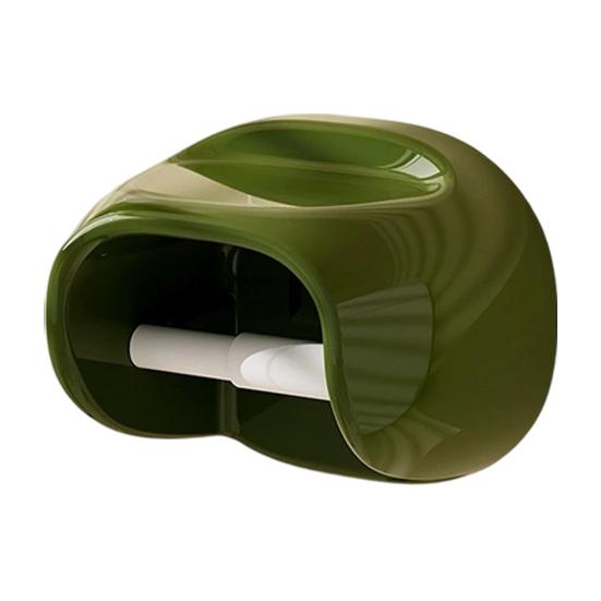 Roll Holder No Drilling Wall Mount Toilet Paper Holder with Top Storage Shelf Durable Space Saving Tissue Dispenser for Bathroom Kitchen