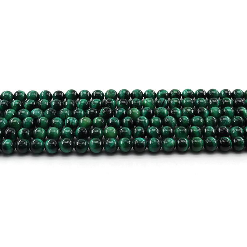 Green Tiger Eye Beaded Strands: Natural Semi-Finished Stone Jewelry Accessories