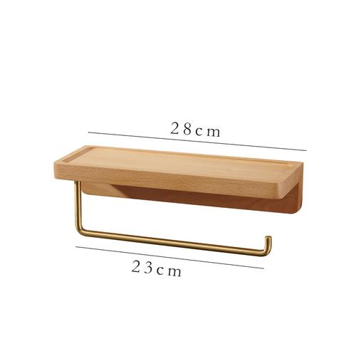 Bathroom Roll Rack Home Wall Mounted Storage Paper Towel Holder Black Walnut Toilet Roll Paper Holder No-Punch Home Decoration