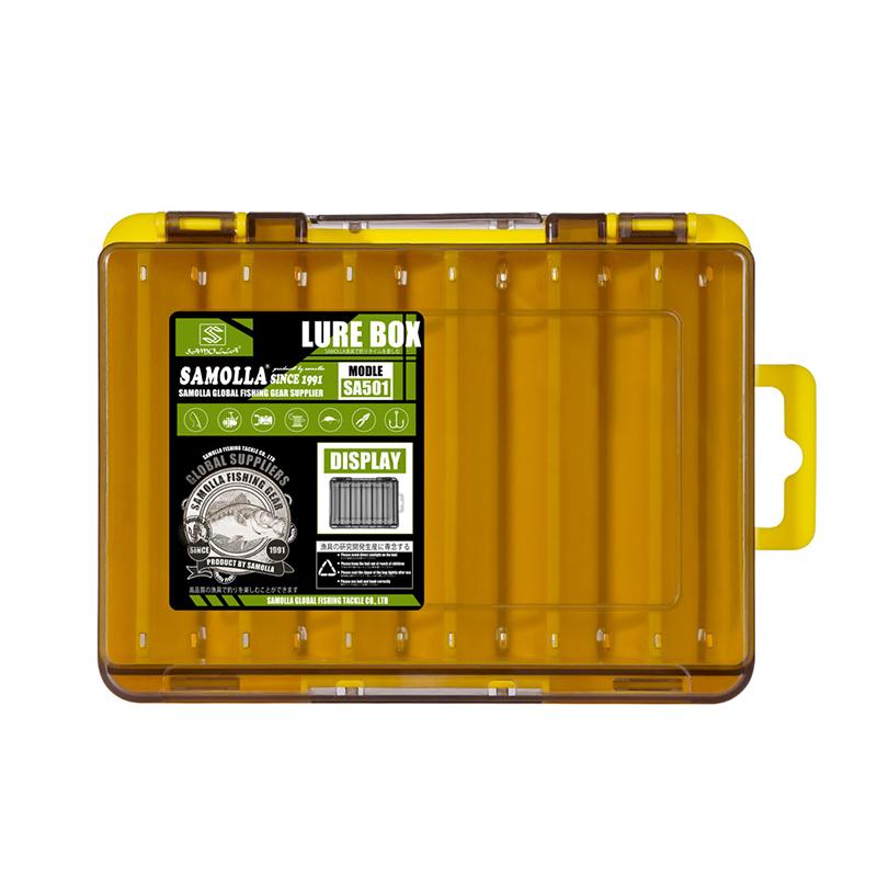 

.[SH]1Pc Double Sided Fishing Lure Boxes, 12 Compartments Fishing Tackle Organizer With 2 Buckle, Plastic Clear Storage Case