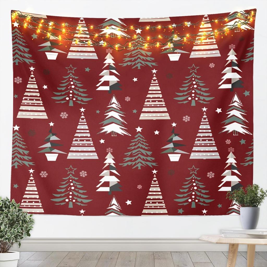 Cute Snowman Tapestry Kids Merry Christmas Wall Art for Bedroom Living Rooms Xmas Snowflake Wall Hanging Blanket Breathable
