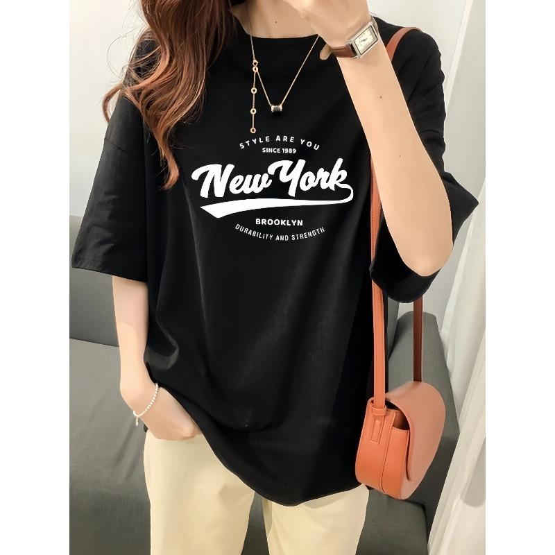 Europäische Größen Trendiges Amerikanisches Retro-Kurzarm-T-Shirt für Damen, Sommer 2024 Neues Design, Nischen-Halbarm-Oberteil im Koreanischen Stil.