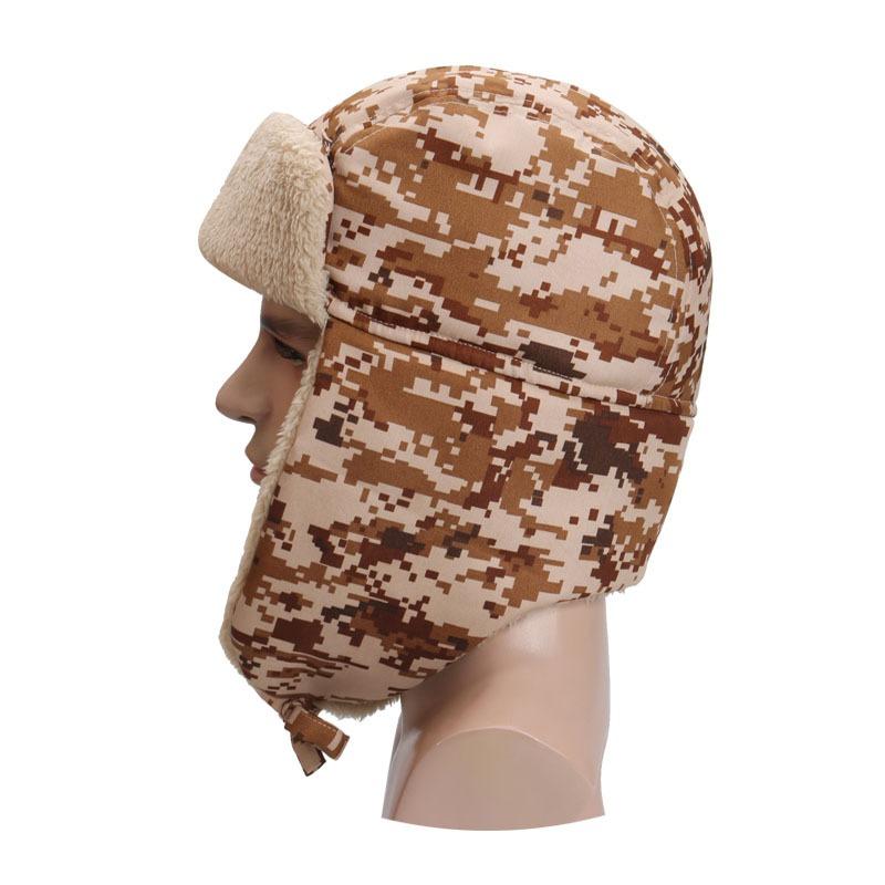 Hat Men's Outdoor Ear Protection Cold and Windproof Warm Face Protection Neck Protection Fleece Thickened Camouflage Hat Snow Hat