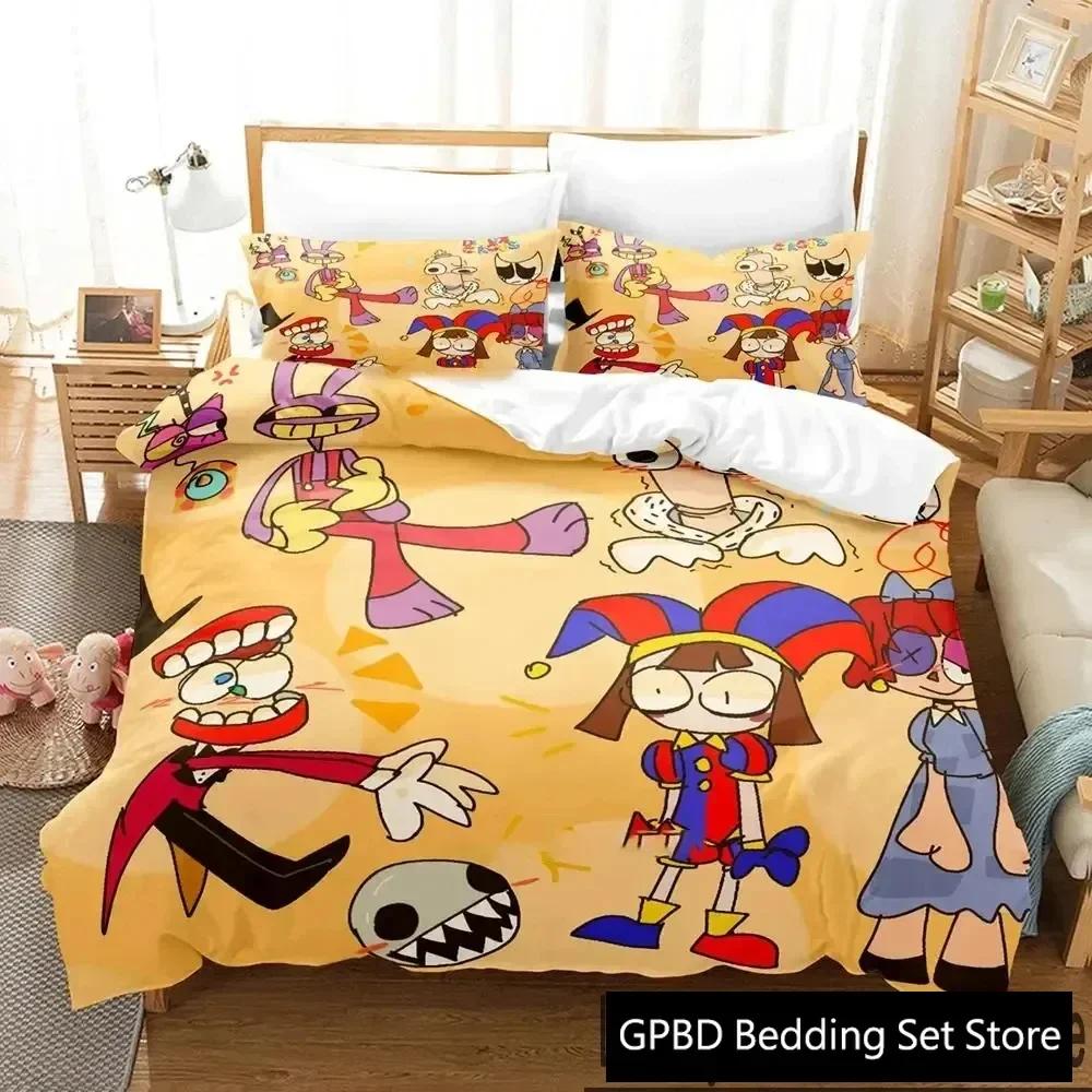 Luxury New 3D Print Cartoon Amazing Digital Circus Bedding Set Double Twin King Duvet Cover Pillowcase Boys Girls Adults Bedroom