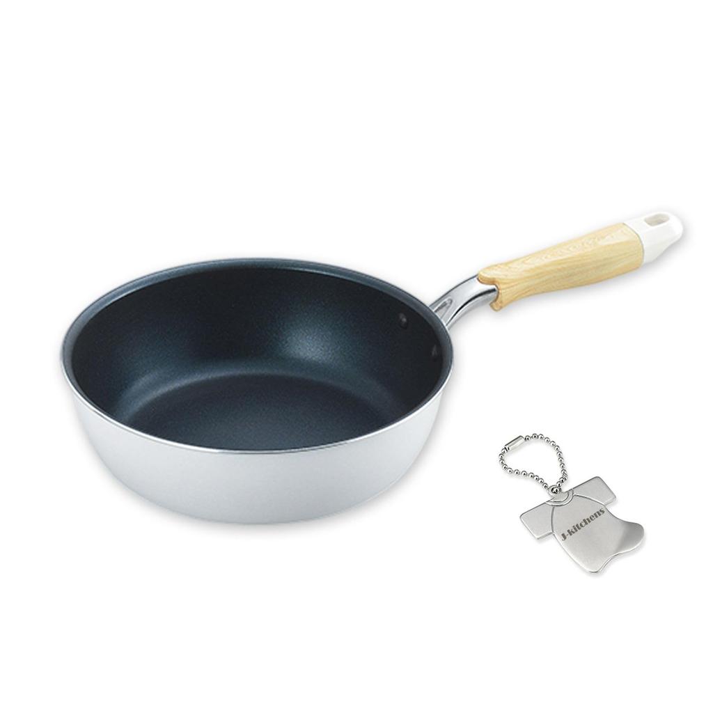 Deep Frying Induction Gas Fluoropolymer Includes Original Frying Pan J-kitchens Pan, 22cm, Compatible, Compatible, Diamond-Coated Coating, Kankiri-kun