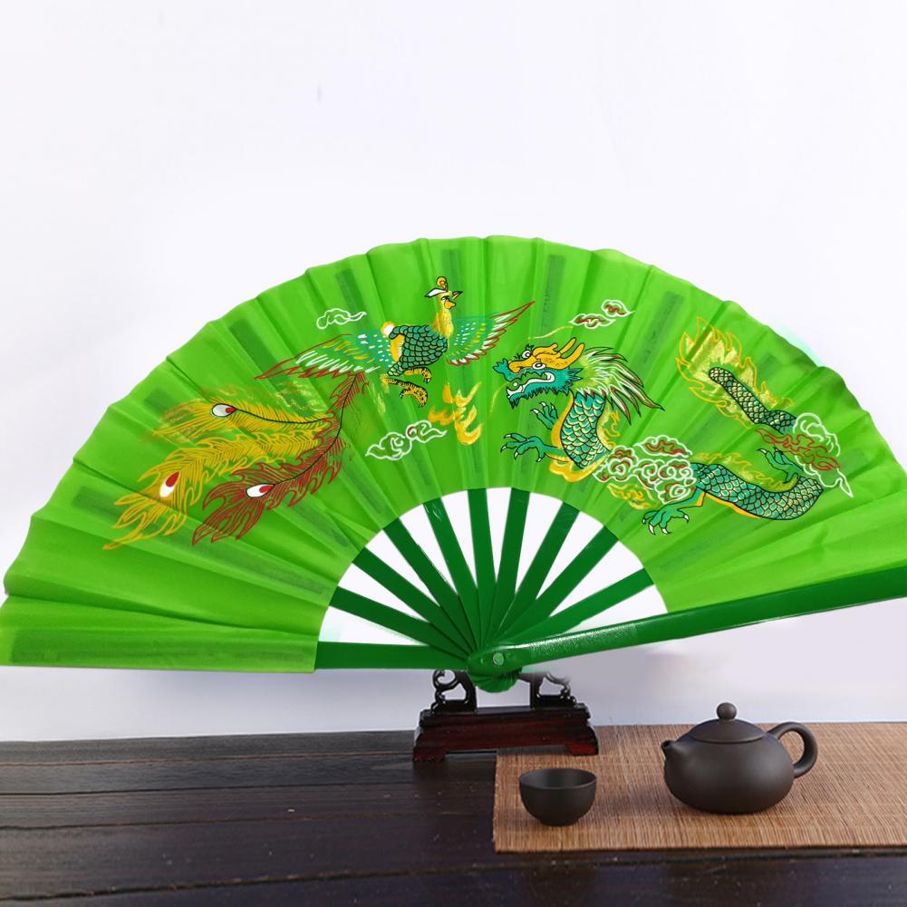 Folding Fan Elegant Chinese Dragon Tai Chi Fan Kung Fu Fan Metal Rivet Handheld Fans High Quality Performance Fans abanico