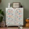 Blue And Red Floral Vinyl Wallpaper Morden Waterproof And Durable PVC Wall Sticker Flower Cabinet Sticker For Furniture