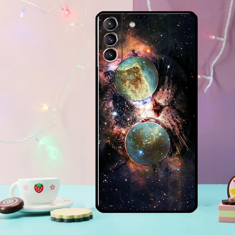 Cat in Space Phone Case For Samsung Galaxy S24 Ultra S20 S21 S22 S23 S25 Ultra S9 S10 Plus S24 FE Cover
