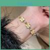 Korean Style Zircon Flower Bracelet For Women With Elegant Floral Design And Adjustable Fit For Daily Use