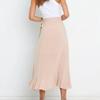 Women High Waist Skirts All-match Lady Elegant Long Skirt Retro Skirt High Waist Slim Sexy Hip Mid-length One-Step Skirts