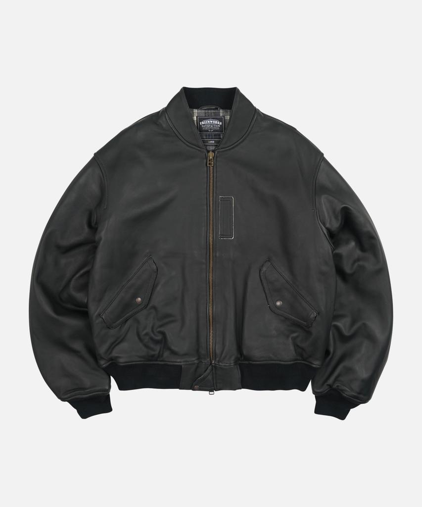 FRIZMWORKS Lambskin Flight Jacket _ Black