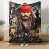 Name Custom Johnny Depp Print Flannel Blanket High Quality Warm Comfortable Cover for All Seasons Perfect for Gifts Home Decor
