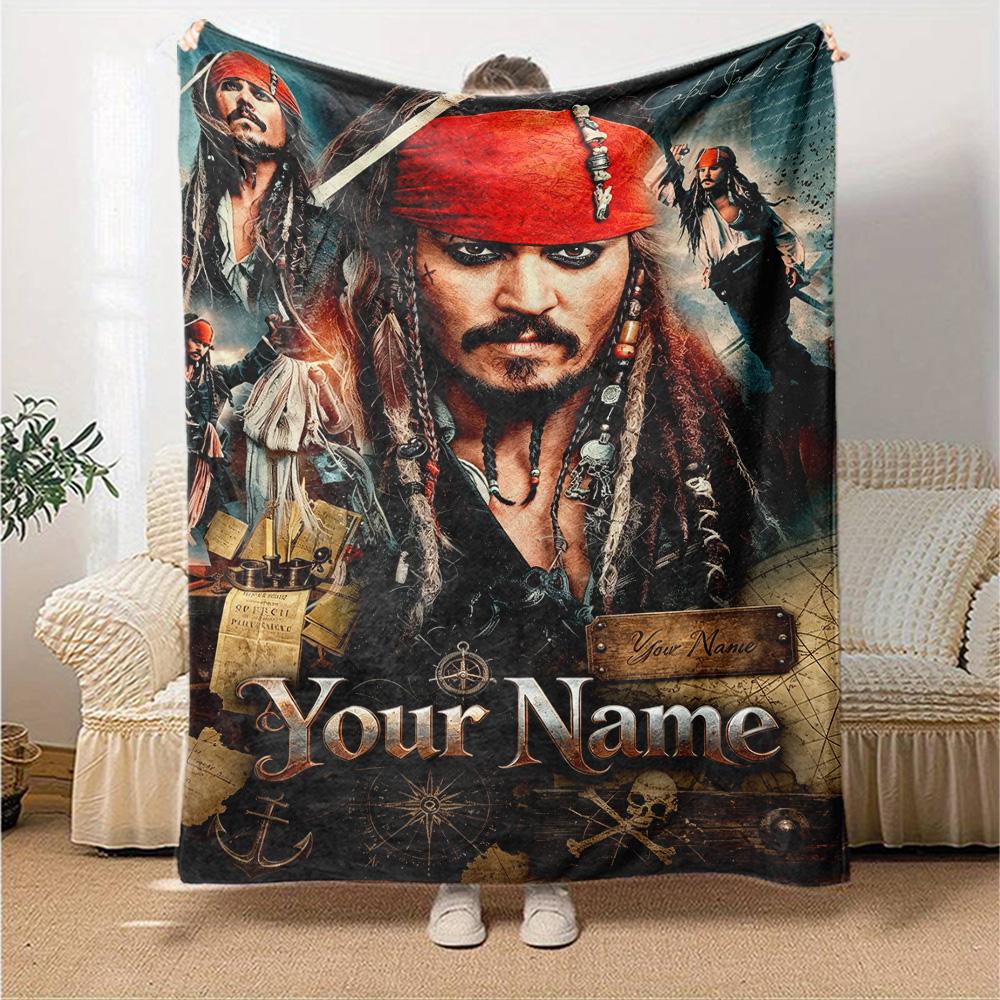Name Custom Johnny Depp Print Flannel Blanket High Quality Warm Comfortable Cover for All Seasons Perfect for Gifts Home Decor