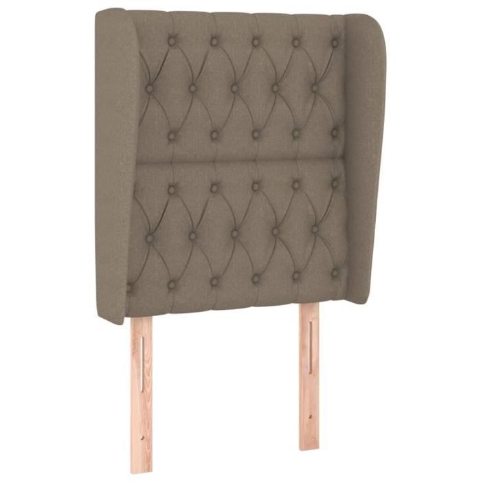 VidaXL Tête de lit avec oreilles Taupe 83x23x118-128 cm Tissu3118270