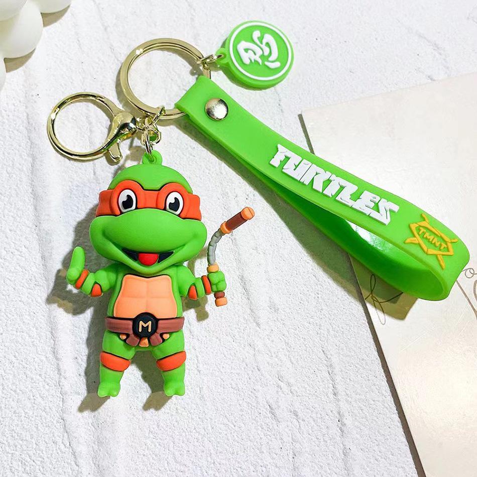 

Anime Ninja Turtle Figure Keychain Teenage Mutant Ninja Turtles Raphael Donatello Doll Keyring Car Key Bag Ornament Gift