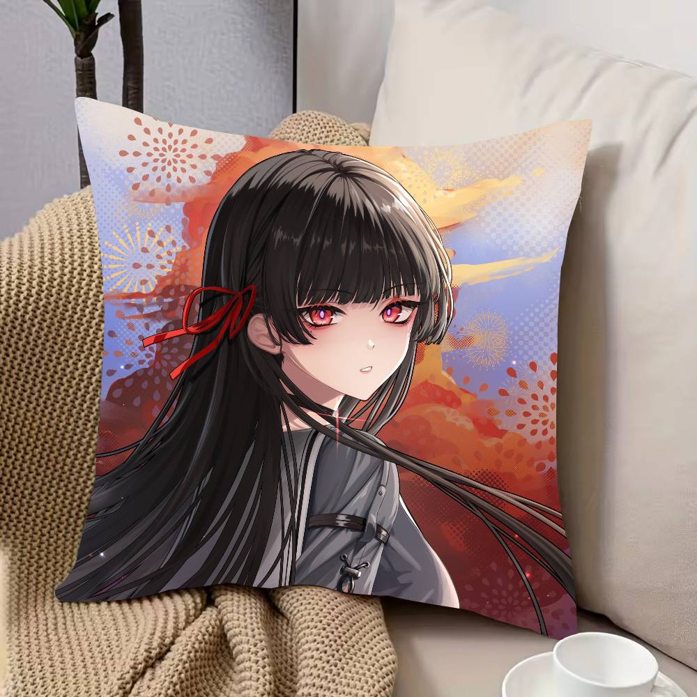 Hot Chisa Wuthering Waves Pillow Case Cushion Cover Decor Home Throw Pillow Covers For Couch Camping Pillow Cover Decorations