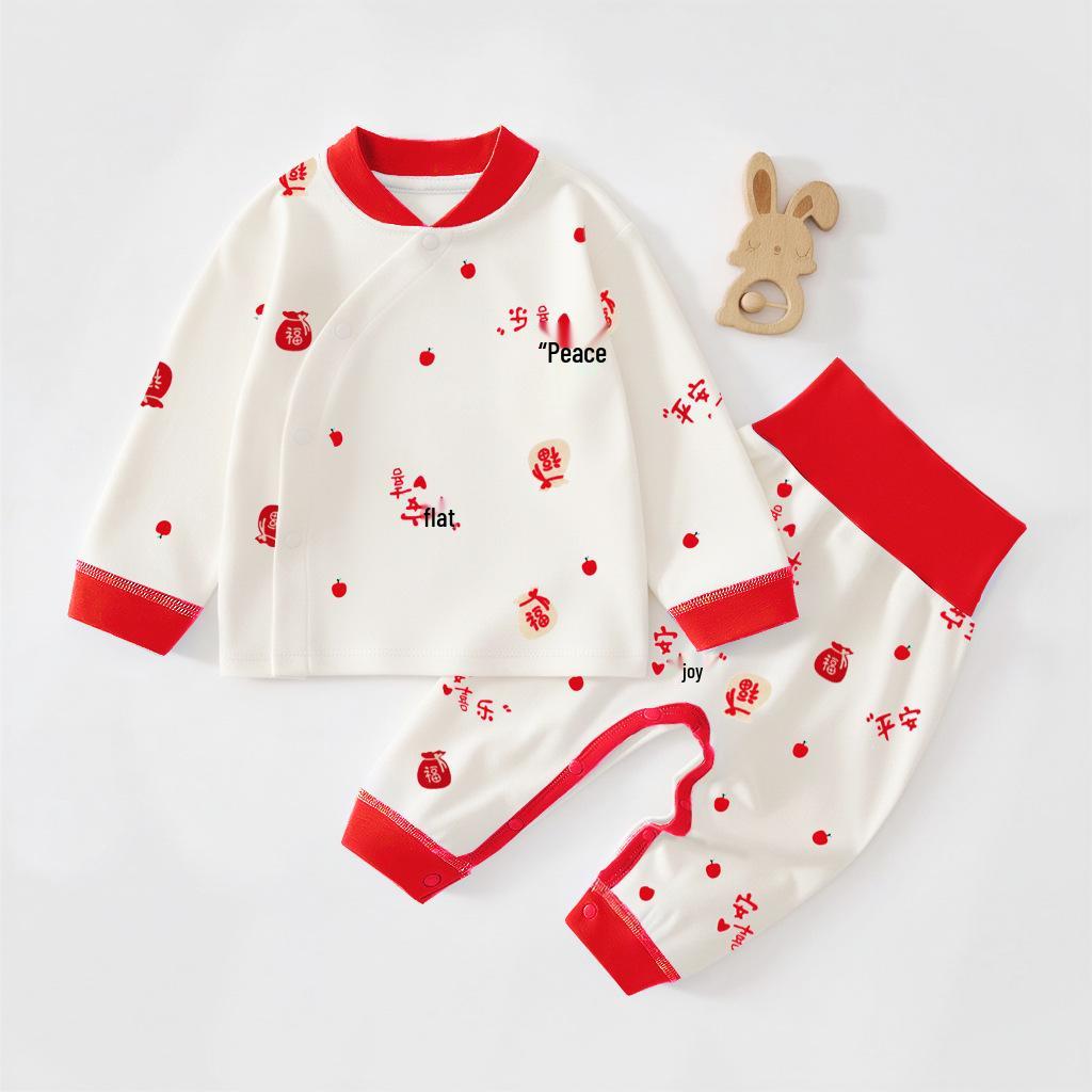 Autumn Baby Clothes Set: Cotton, Seamless, High-Waist Belly Protection Wear