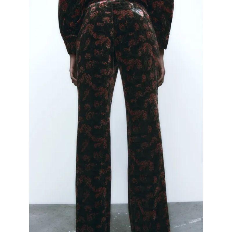 Export Single Z Family High Waist Slim Looking Elegant Elegance Work Clothing Spring New Arrival Exquisite Print Wide Leg Smart Trousers Women