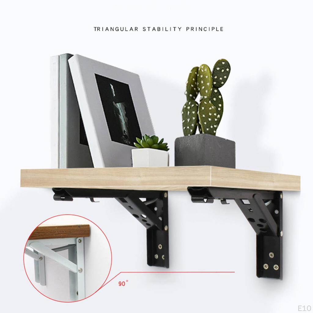 1 Pair Triangle Folding Angle Bracket Shelf for Storage Accessories
