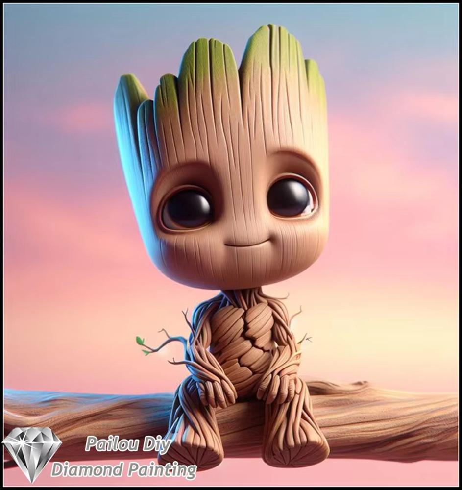 

Disney Classic Character Groot 5D Diamond Painting Full Embroidery Art Gem Sticker Handmade DIY Large Painting Supplies Round 20x20cm
