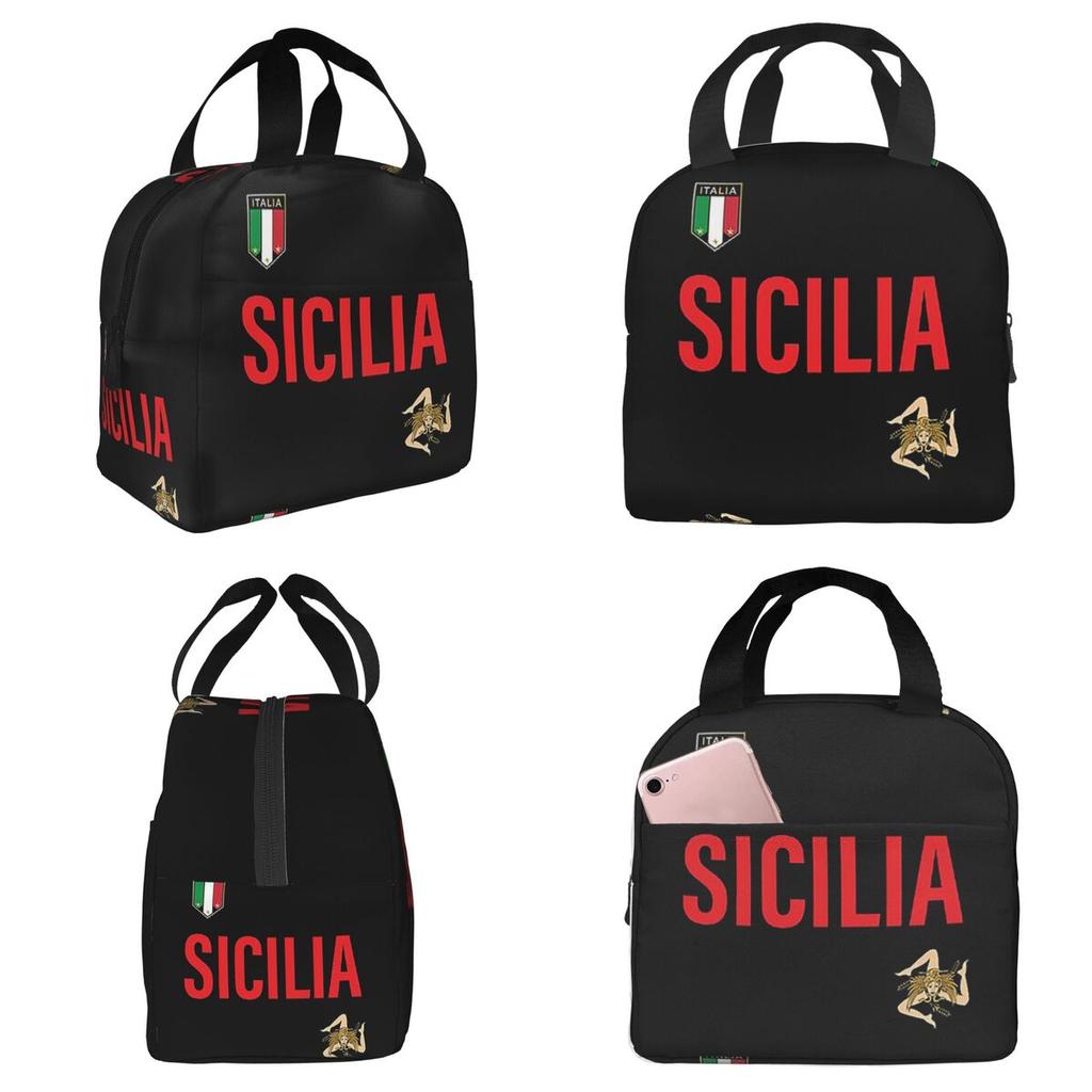 Sicily Jersey Insulated Lunch Bag for Kids School Cooler Thermal Food Box Tote Portable Lunch Boxes Container