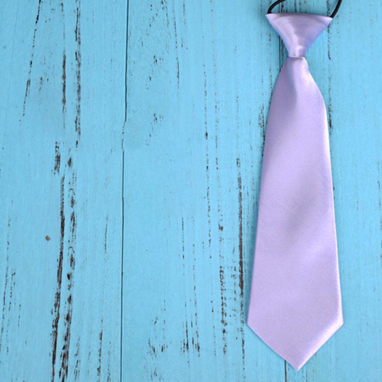 Elastic Silk Tie: Simple, Solid Color, Lazy Man's Design for Kids