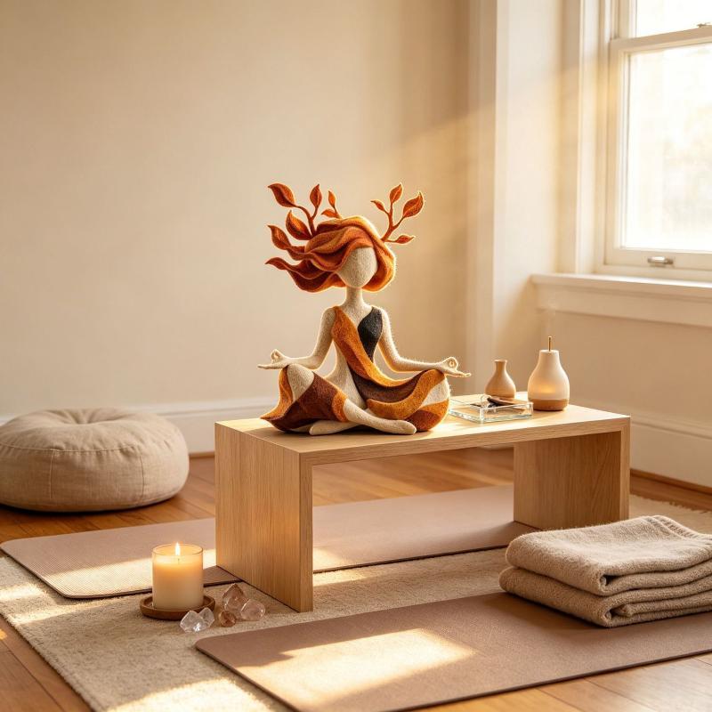 Waterproof Resin Serenity Growth Yoga Sculpture Abstract Meditation Figurine for Bathroom Shelf Decor
