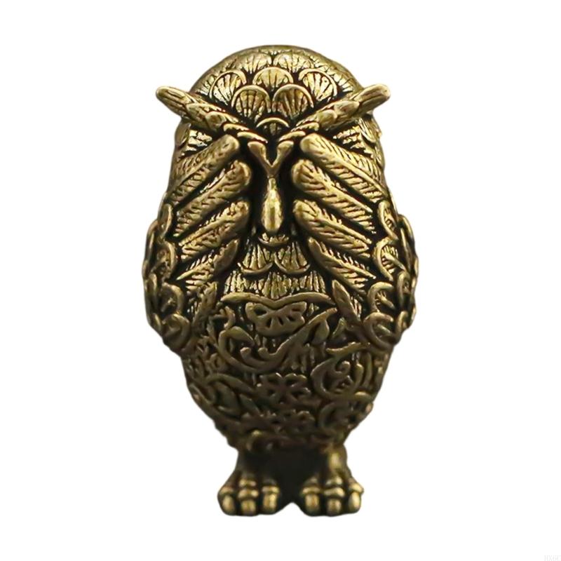 Brasses Owl Statue Antique Finish Decorative Collectible Excellent Living Room HX6C