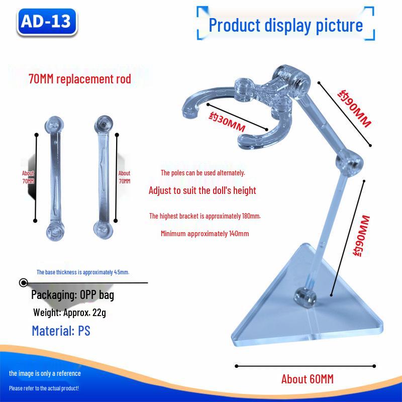 Transparent Acrylic Doll Display Stand with Support Base