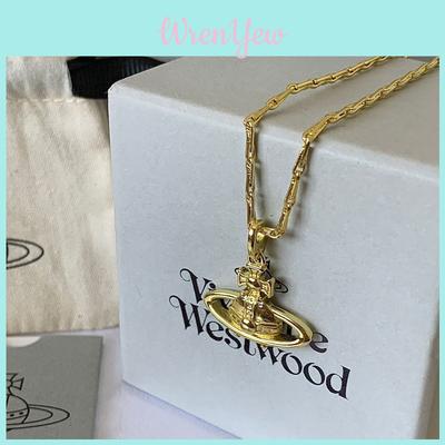Stilvolles Vivienne Westwood Suzie Serie Schmuckset Galvanisiertes Silber Halskette und Armband U-förmiges und Geometrisches Design Schlüsselbein Kette