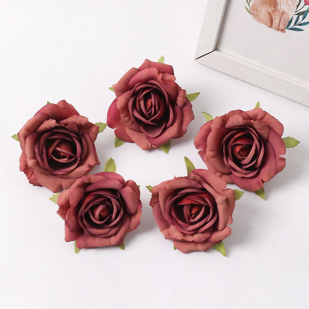 5/10Pcs Rose Artificial Flower Silk Fake Flowers Home Decor Garden Wedding Party Decoration DIY Craft Garland Gift Accessories
