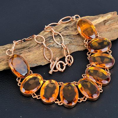 Herrlicher Citrin Edelstein Schmuck, Kupfer Halskette Handgefertigter Schmuck Für Sie, Verstellbarer Schmuck Für Hochzeitsgeschenk