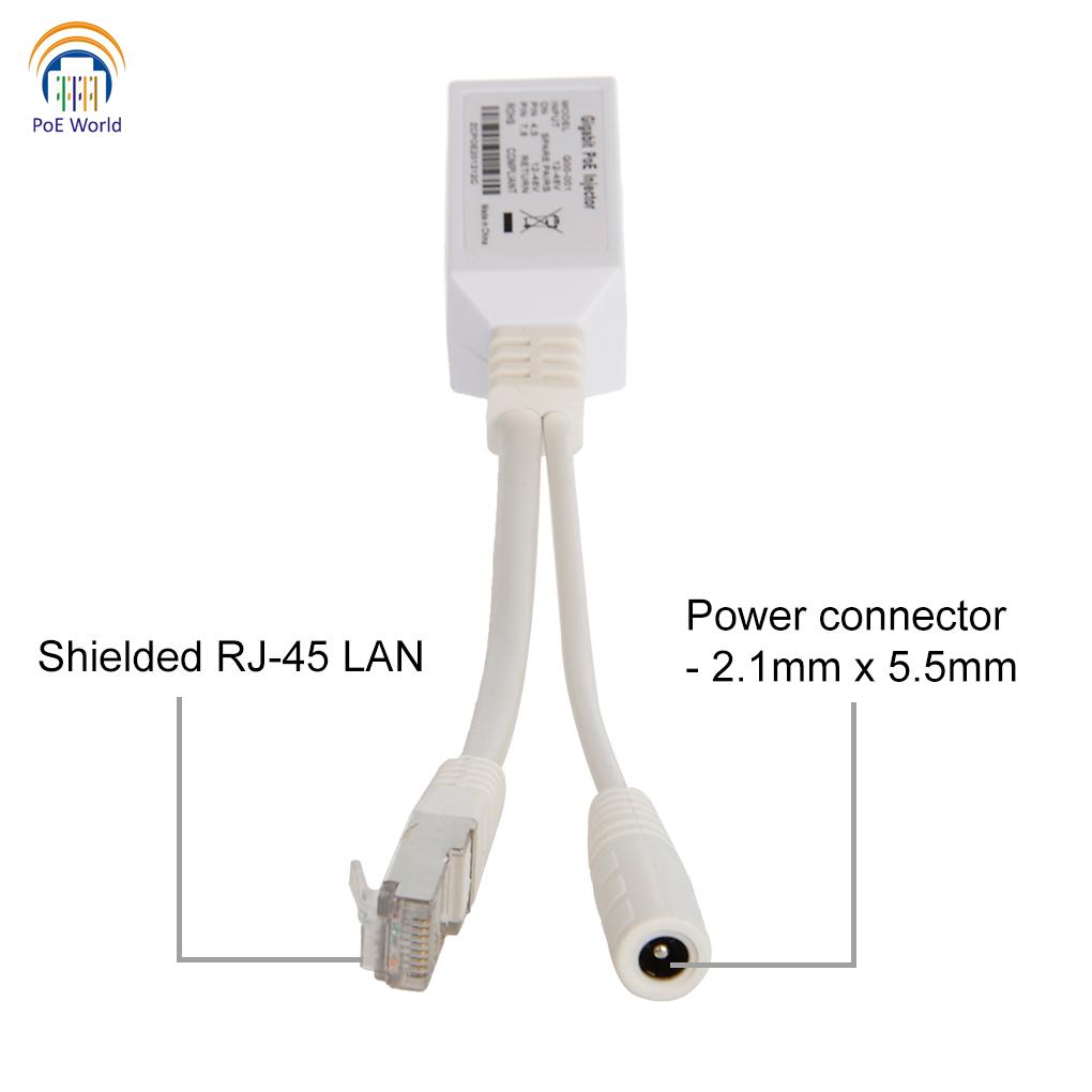 Gigabit PoE Injector PoE Splitter Cable Kit 12V-56V DC Input Passive PoE ModeB PoE Cable for IP cameras WiFi Access Points