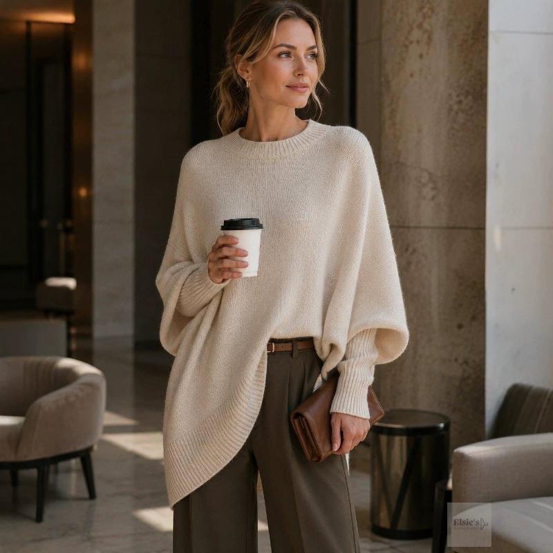 Autumn and winter crew neck pullover knitted sweater women's loose lazy style solid color women's sweater