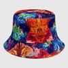 Neutral Summer Tie Dye Printed Fisherman Hat Outdoor Breathable Hat Sunshade