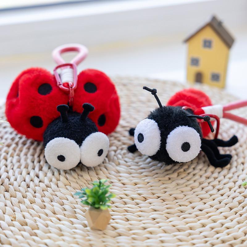Cartoon Insect Plush Keychain Cute Toy For Students School Bag Decor