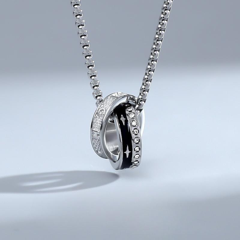The Necklace Has A Unique Design and Is Versatile for Men. It Is A High-end Accessory with A Titanium Steel Pendant for Men's Necklaces.