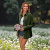 Women's Casual Color Tops Long Sleeve Button Loose Breathable Shirt