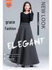 Damen Winter Wollrock mit hohem Bund, A-Linie, mittellang - Warm, Vielseitig, Kälteschutz, Figurschmeichelnd, Weiter Saum.