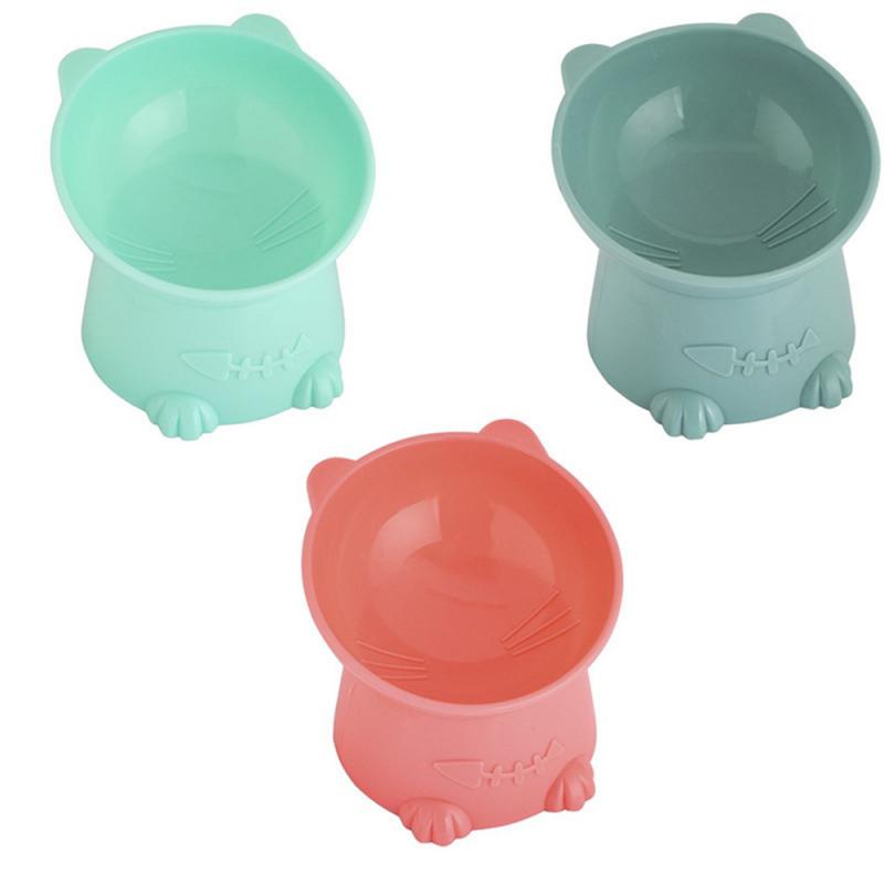 

Pet Bowl Large Capacity Cats Bowls Oblique Mouth Cute Cartoon Cat Shape Cat Dog Food Dispenser Pet Feeder Pets Supplies Pink