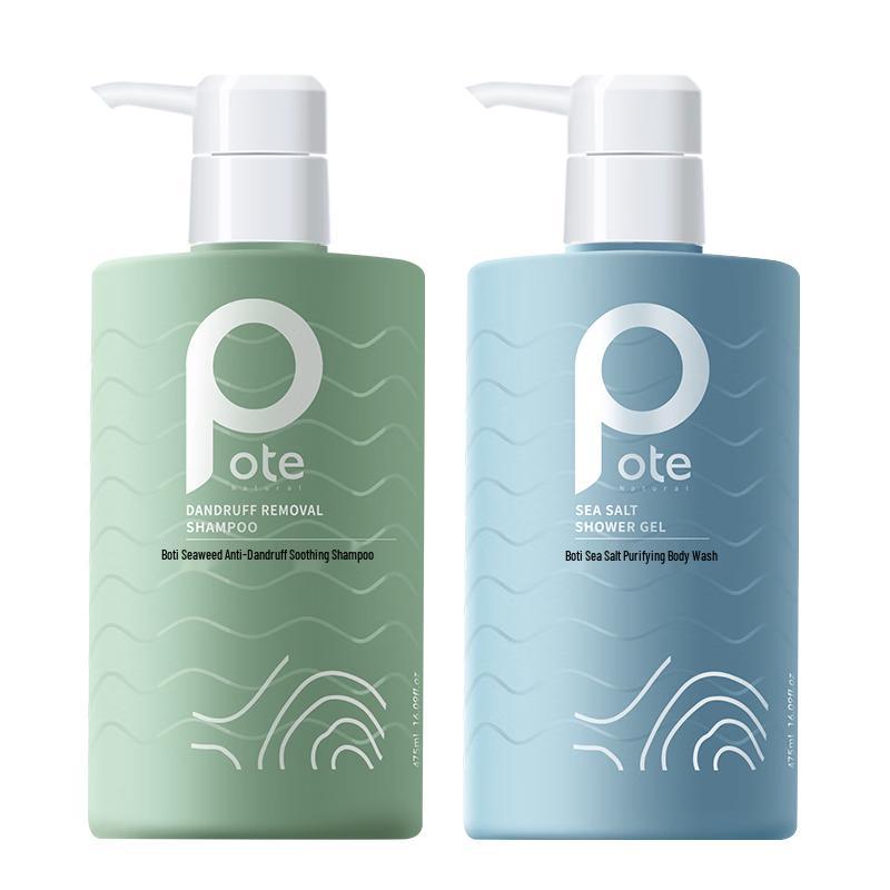 Pote Seaweed Anti-Dandruff Sea Salt Wash & Bath Set