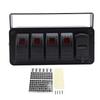 4 Gang Rocker Switch Panel with PD Type C QC3.0 USB Charger Waterproof Universal Fit for Car Truck Boat RV UTV ATV Red