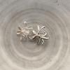 Niche Versatile Light Luxury Personalized Dripping Oil Five-Petal Flower Three-Dimensional Flower Exaggerated Metal Feeling Three Pearl Earrings