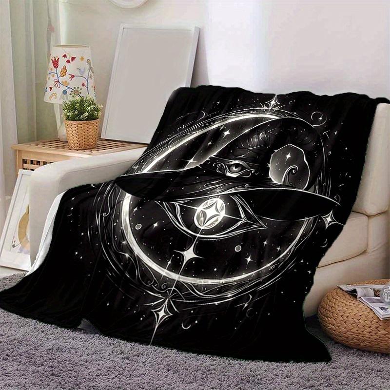 1pc Witch's Hat Illuminated by Stars and Moonlight  Cute Design for Home Decor, Gift Idea, Living Room, Travel, Camping, Car Blankets