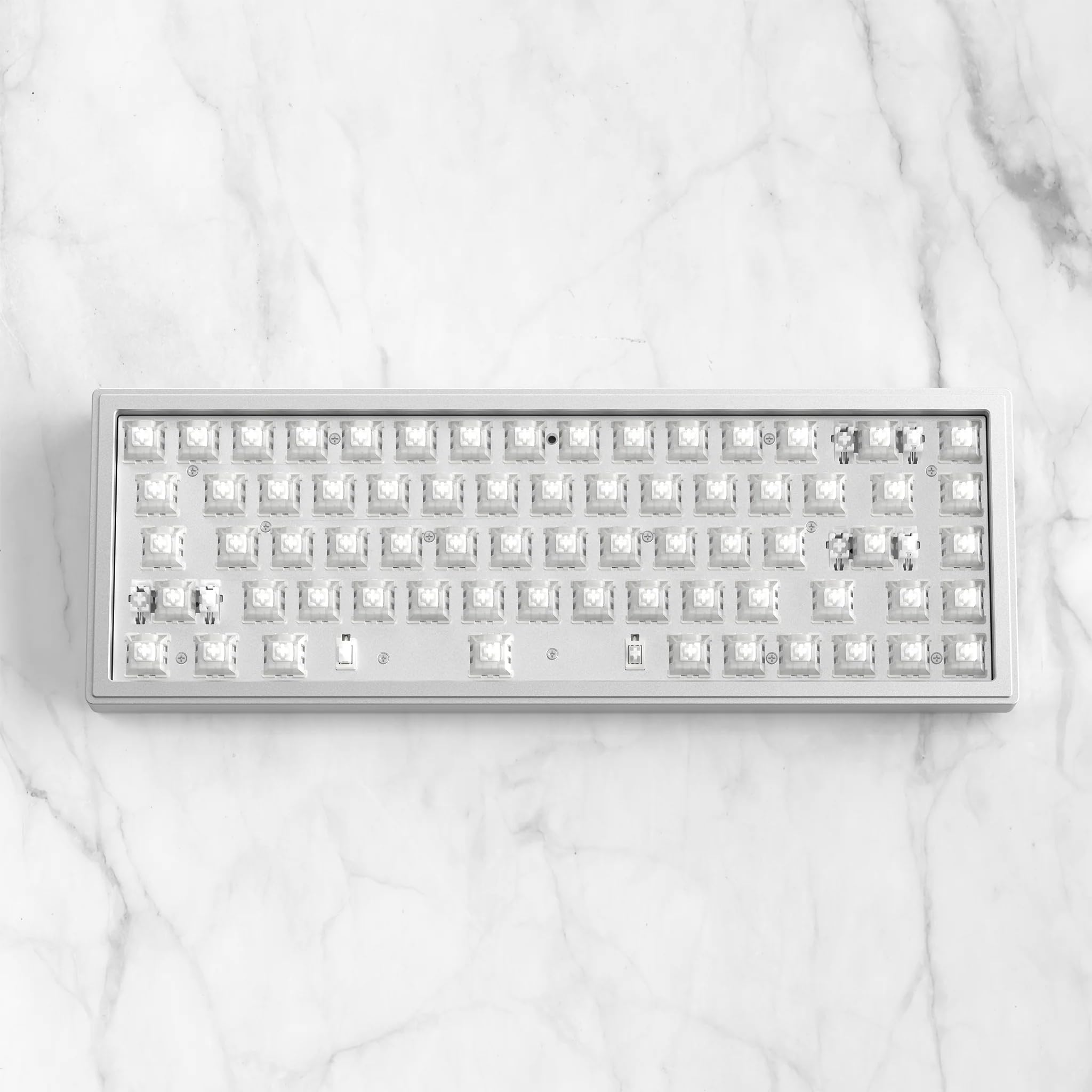 

DrunkDeer G65 Rapid Trigger Mechanical Keyboard Aluminum Case Magnetic Switch USB Wired Compact 82 Keys RGB No Keycaps Silver White