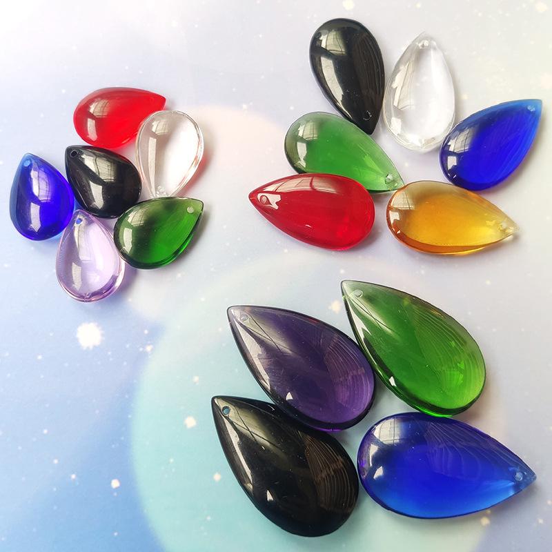 Žiarivý krištáľový náhrdelník s príveskom v tvare kvapky vody – Stredný/Veľký