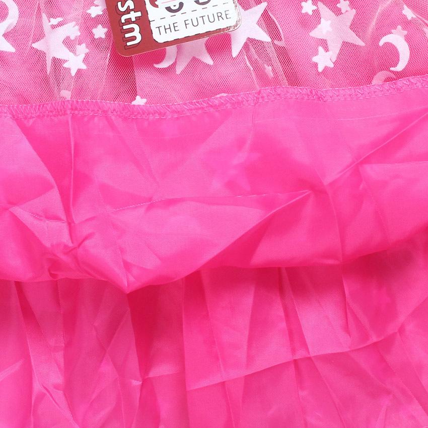 Rochie Kpop vânătoare de vrăjitoare grup de fete cu mânecă scurtă, gât rotund, dantelă stea curcubeu