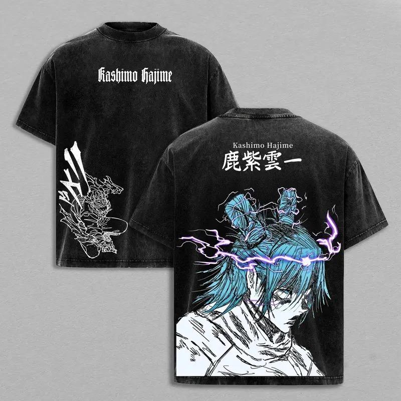 

Jujutsu Kaisen Кашімо Хаджіме Графічна Футболка Чоловіки Жінки Одяг З Коротким Рукавом Бавовняні Футболки Прана Футболка Харадзюку Чоловіча Футболка M чорний