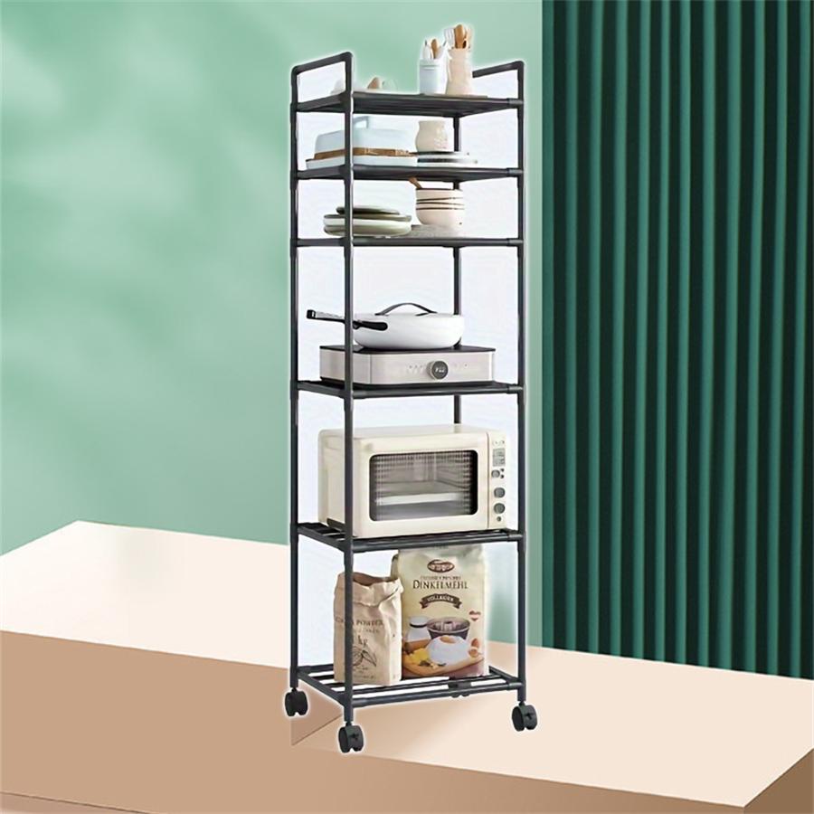 Multi-Layer Kitchen Rack Floor To Floor Storage Rack Household Microwave Stove Shelves Multi Scene Tool Pot Rack Kitchen Storage